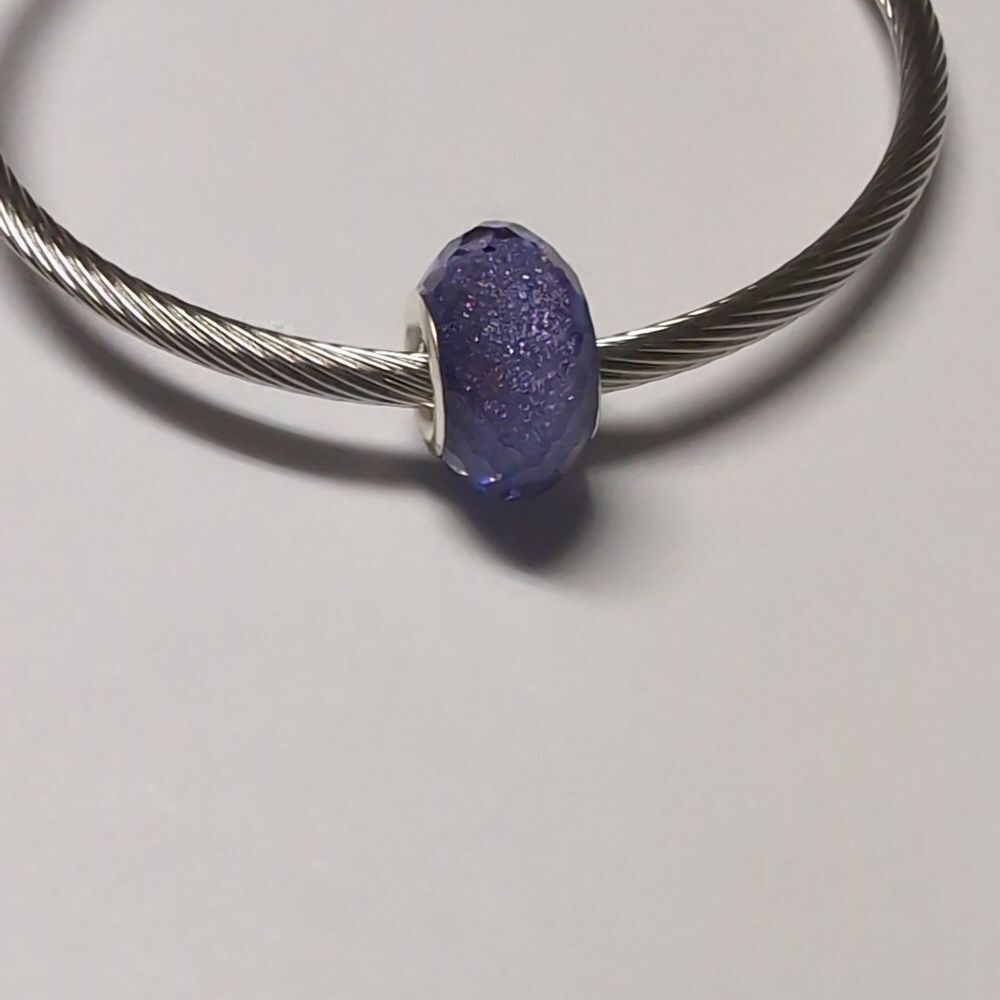 Sparkly Purple Charm for‎ Pandora Style Bracelet